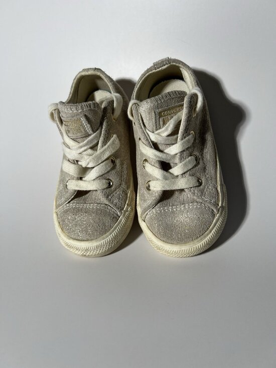 Converse Other - Converse Chuck Taylor All Star Gold Shimmer Suede Toddler Girls Size 8